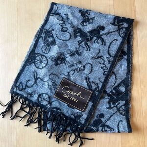 Coach reversible print wool/cashmere scarf